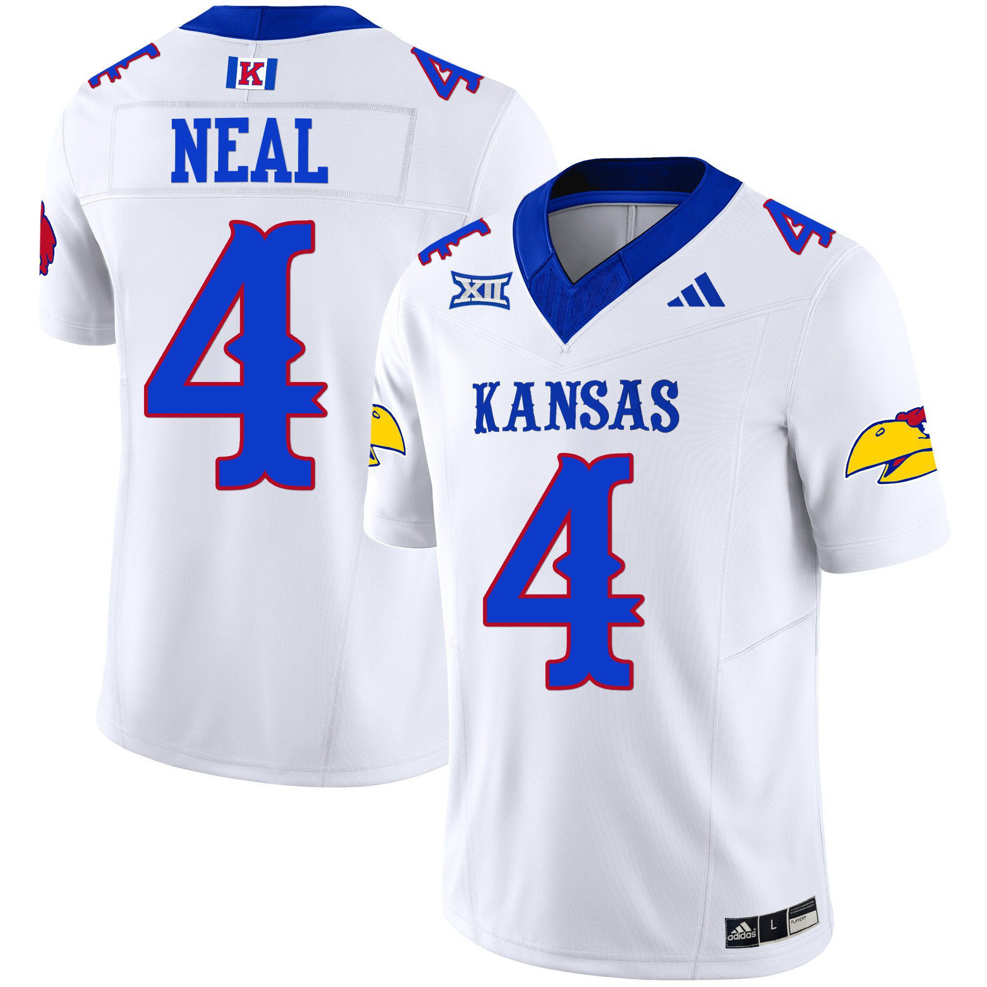 Men Kansas Jayhawks #4 Neal White 2024 Blackhawk Vapor Limited NCAA Jersey->customized nfl jersey->Custom Jersey